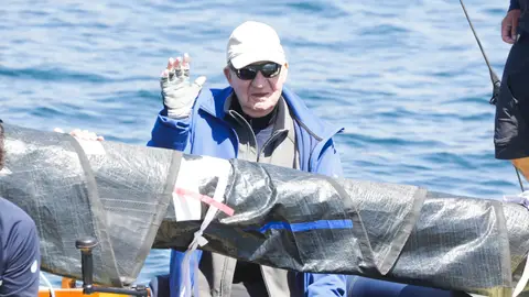 Imagen de archivo de Juan Carlos I en Sanxenxo. Abril de 2025. Imagen de archivo de Juan Carlos I en Sanxenxo. Abril de 2025.