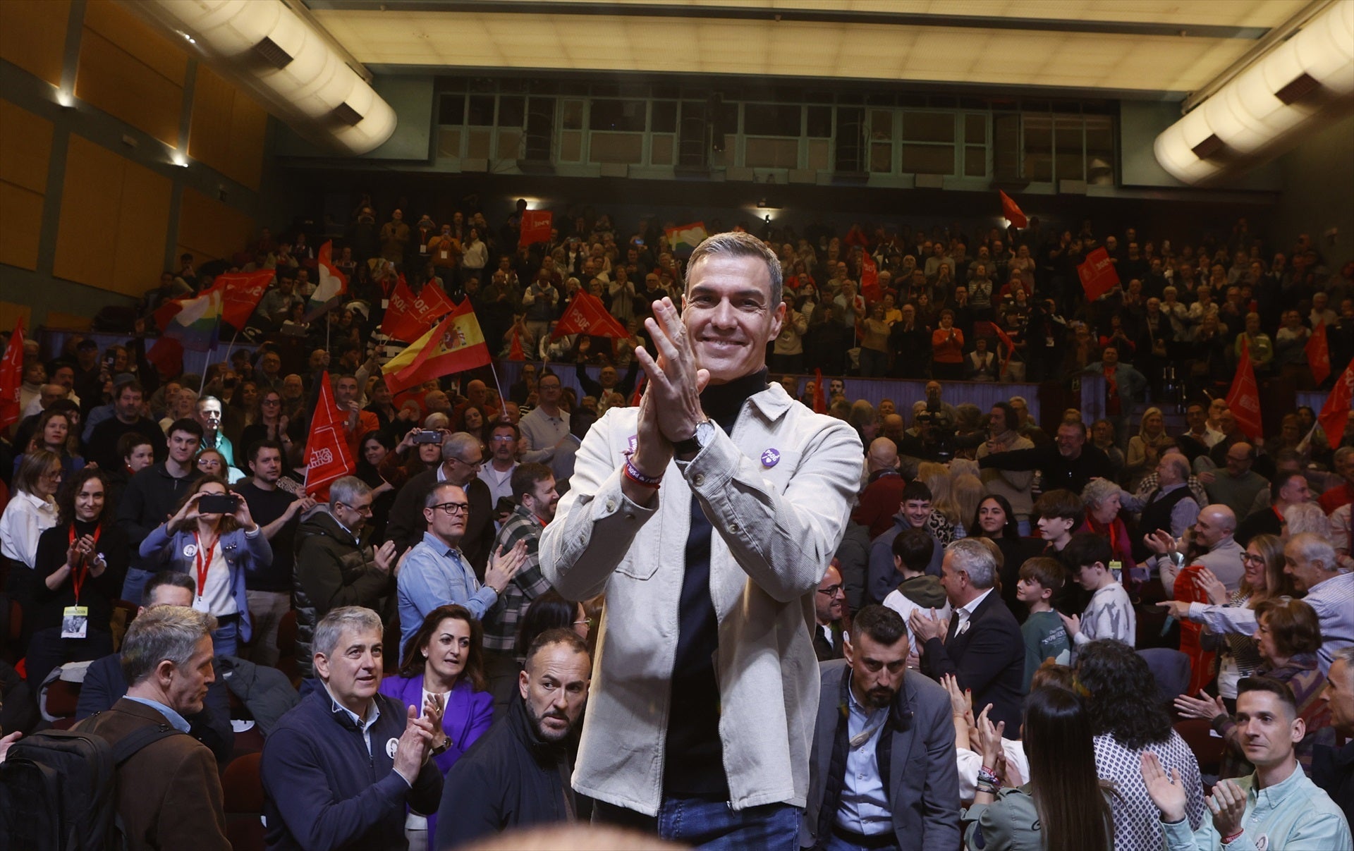 El presidente del Gobierno, Pedro Sánchez, durante el acto del PSOE en Soria El presidente del Gobierno, Pedro Sánchez, durante el acto del PSOE en Soria