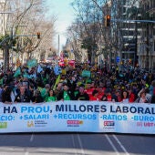 La manifestació massiva de l'11 de febrer, coincidint amb la vaga d'educació