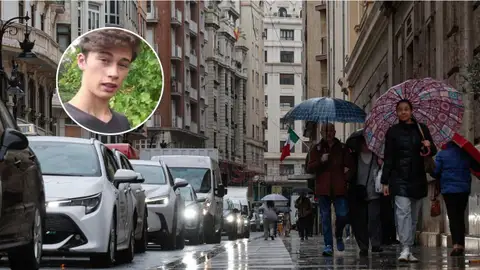 Lluvia en las calles de Valencia. Lluvia en las calles de Valencia.