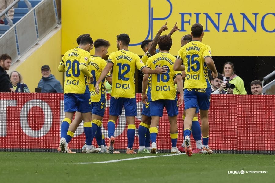 Celebración de uno de los goles de Las Palmas al Ceuta (LA LIGA) Celebración de uno de los goles de Las Palmas al Ceuta (LA LIGA)