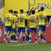 Celebración de uno de los goles de Las Palmas al Ceuta (LA LIGA) Celebración de uno de los goles de Las Palmas al Ceuta (LA LIGA)