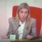 La doctora Elena Sánchez durante su participación en el acto de la Organización Médica Colegial La doctora Elena Sánchez durante su participación en el acto de la Organización Médica Colegial