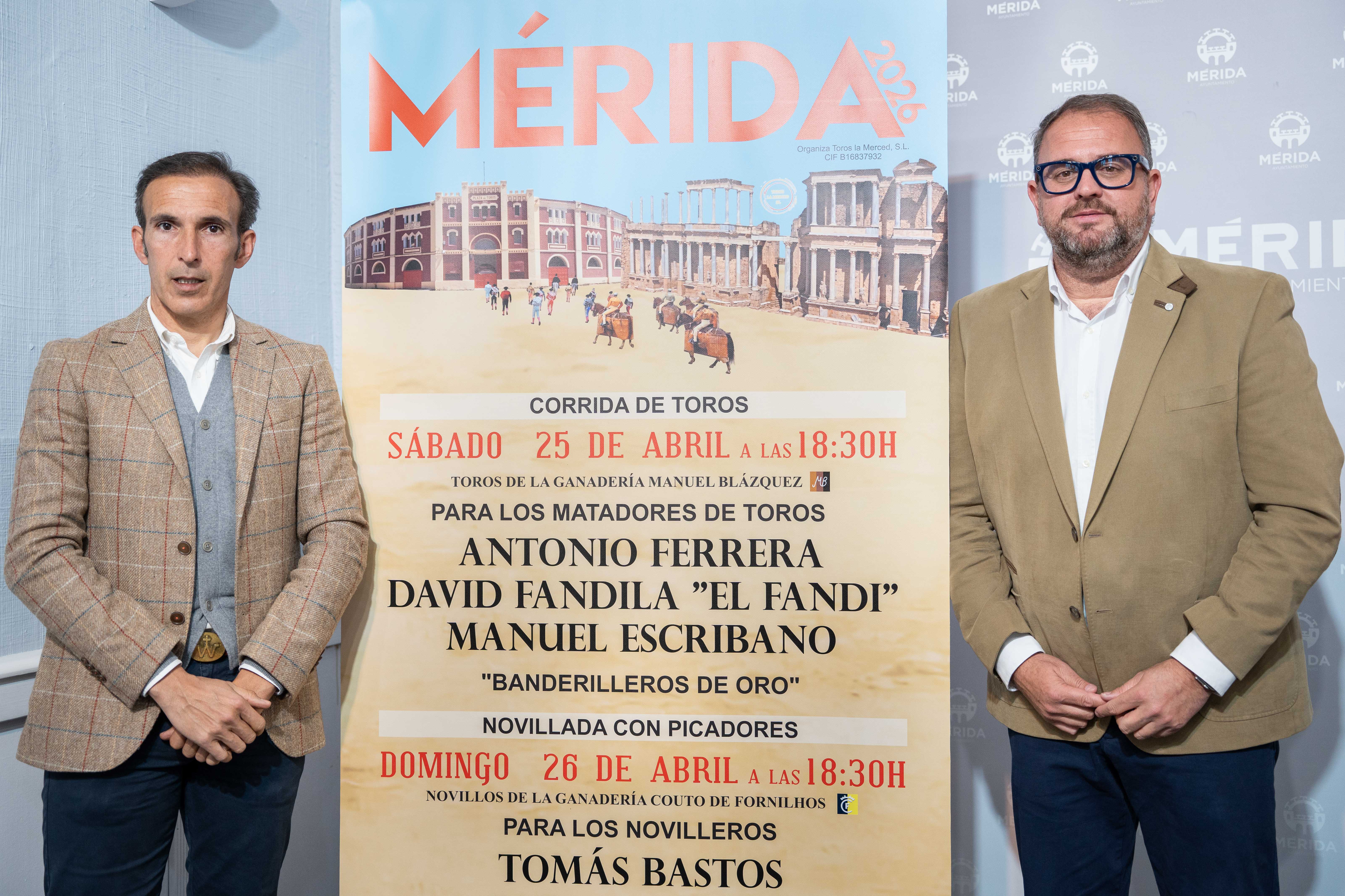 La Feria Taurina de Abril 2026 de Mérida contará con grandes figuras de la tauromaquia como Ferrera, El Fandi y Escribano La Feria Taurina de Abril 2026 de Mérida contará con grandes figuras de la tauromaquia como Ferrera, El Fandi y Escribano