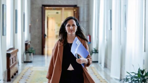 a secretaria general de Podemos, Ione Belarra, a su llegada a la Junta de Portavoces, en el Congreso de los Diputados