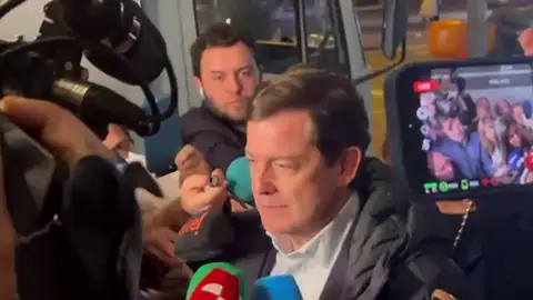 Fernández Mañueco a su llegada a la sede del PP Fernández Mañueco a su llegada a la sede del PP