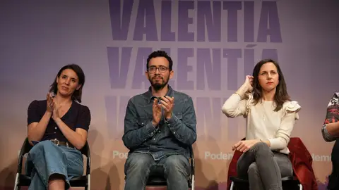 La secretaria política de Podemos y eurodiputada, Irene Montero; el candidato de Podemos a la Presidencia de la Junta de Castilla y León, Miguel Ángel Llamas La secretaria política de Podemos y eurodiputada, Irene Montero; el candidato de Podemos a la Presidencia de la Junta de Castilla y León, Miguel Ángel Llamas
