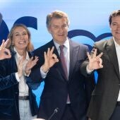 Jorge Azcón, María Guardiola, Alberto Núñez Feijóo y Alfonso Fernández Mañueco