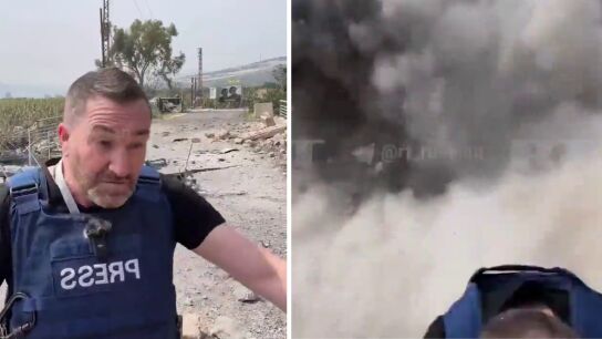 Capturas del momento del ataque de Israel que ha herido a dos periodistas