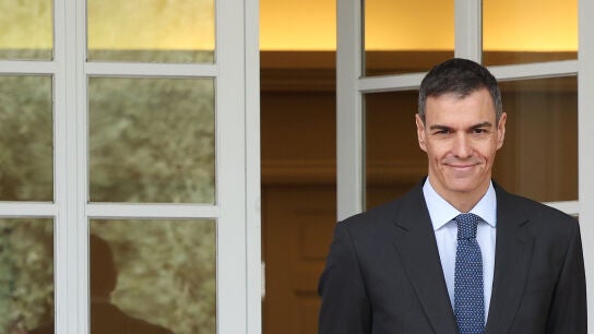 El presidente del Gobierno, Pedro S&aacute;nchez, en el Palacio de la Moncloa