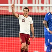 Oyarzabal celebra uno de sus goles a Serbia Oyarzabal celebra uno de sus goles a Serbia