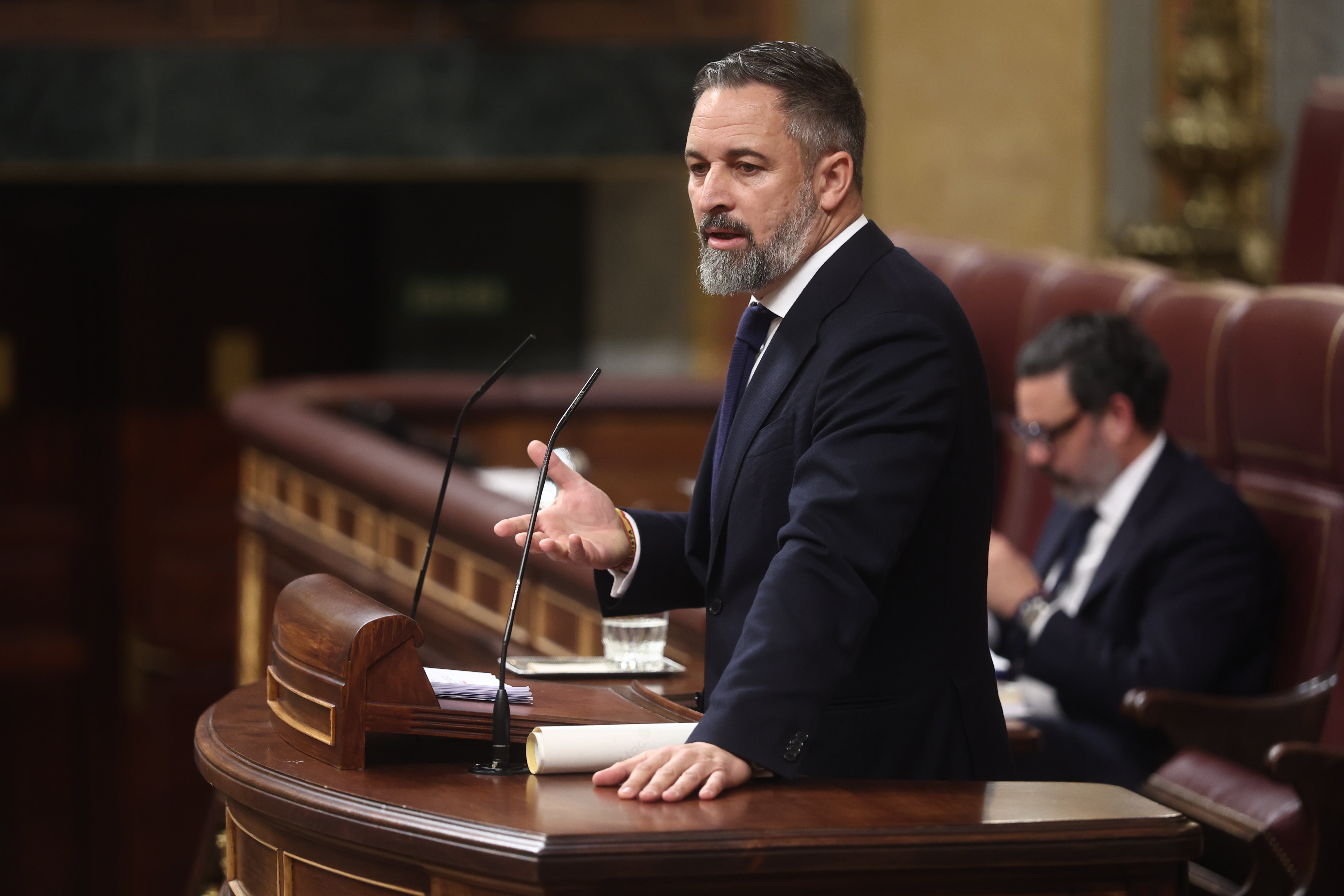 Santiago Abascal durante una sesión de control al Gobierno en el Congreso Santiago Abascal durante una sesión de control al Gobierno en el Congreso