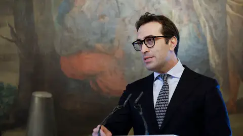 El nuevo vicepresidente primero del Gobierno, Carlos Cuerpo, durante el acto de traspaso de carteras el pasado viernes en Madrid. El nuevo vicepresidente primero del Gobierno, Carlos Cuerpo, durante el acto de traspaso de carteras el pasado viernes en Madrid.