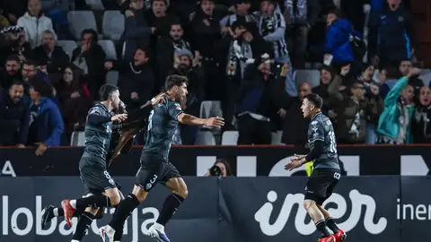 Brignani celebra su gol en el Carlos Belmonte Brignani celebra su gol en el Carlos Belmonte