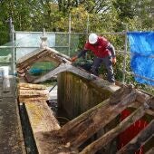 El Consorcio de Santiago ejecuta obras de restauración en el hórreo de la Finca de Vista Alegre