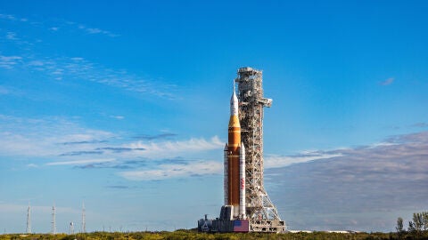 Vista de la nace Orion, de la misión Artemis II de la NASA que vuelve a la Luna medio siglo después