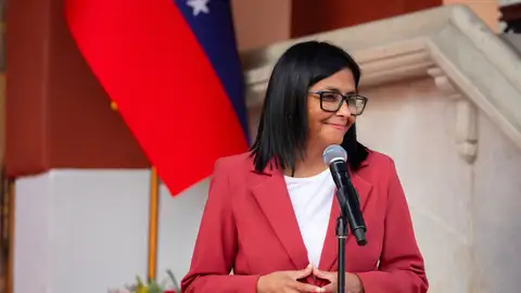 La presidenta encargada de Venezuela Delcy Rodríguez durante un discurso. La presidenta encargada de Venezuela Delcy Rodríguez durante un discurso.
