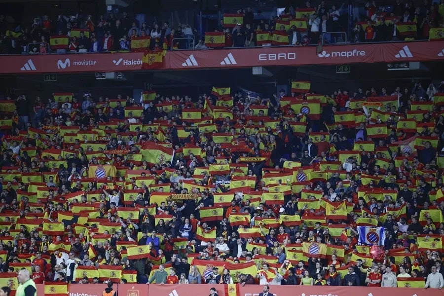 Imagen de la grada del RCDE Stadium durante el España Egipto Imagen de la grada del RCDE Stadium durante el España Egipto