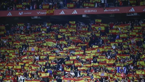 Imagen de la grada del RCDE Stadium durante el España Egipto Imagen de la grada del RCDE Stadium durante el España Egipto