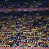 Imagen de la grada del RCDE Stadium durante el España Egipto