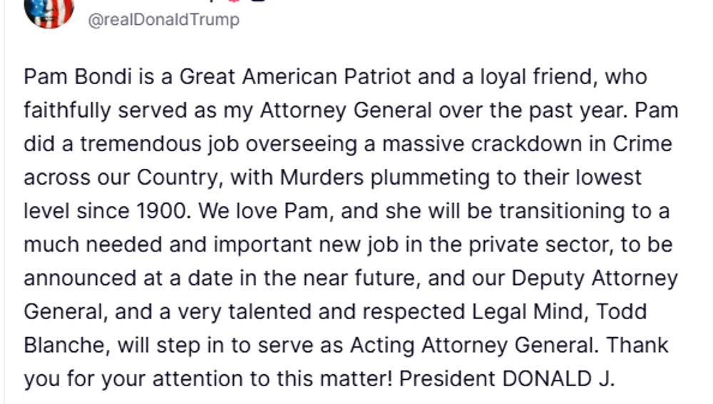 Mensaje sobre la destitución de Donald Trump Mensaje sobre la destitución de Donald Trump