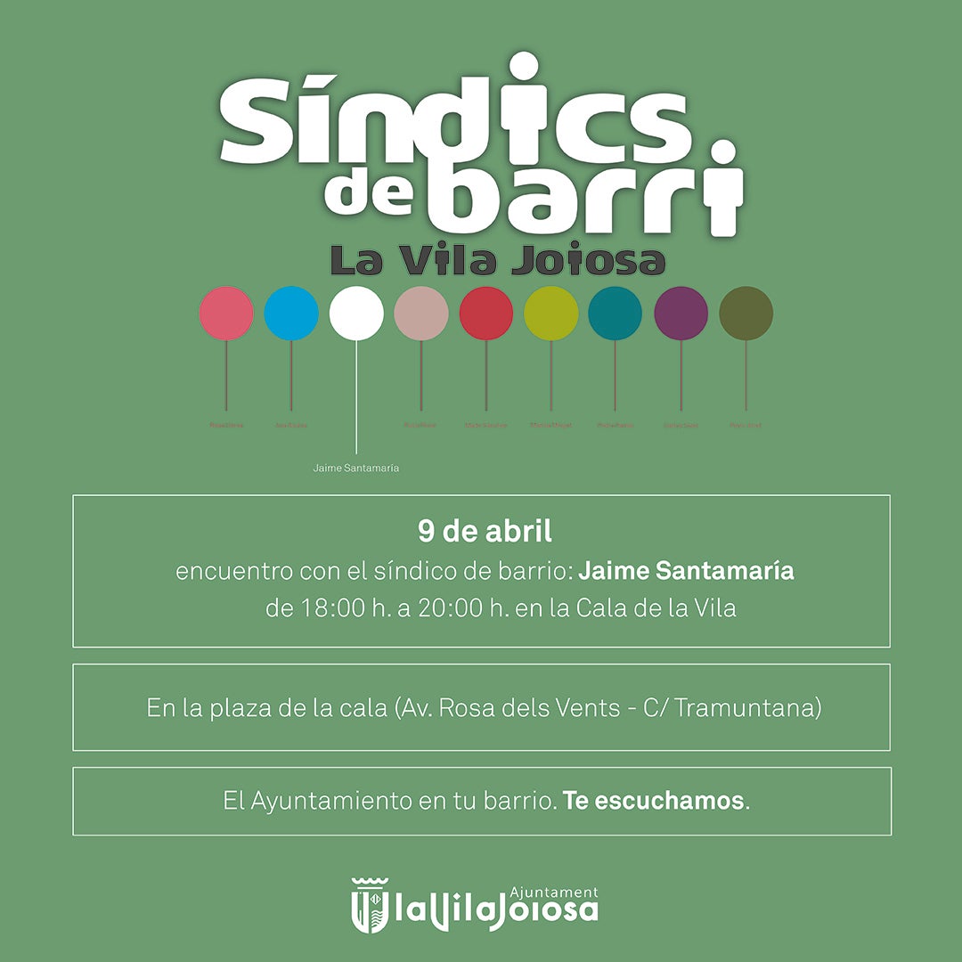 Este jueves en la zona de la Cala nuevo encuentro de Sindic de Barri en Villajoyosa Este jueves en la zona de la Cala nuevo encuentro de Sindic de Barri en Villajoyosa