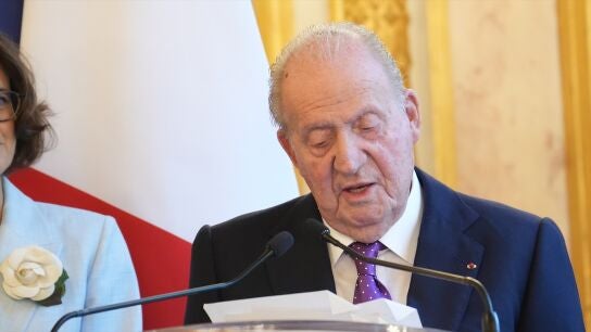 El rey Juan Carlos durante su discurso en la Asamblea de Francia