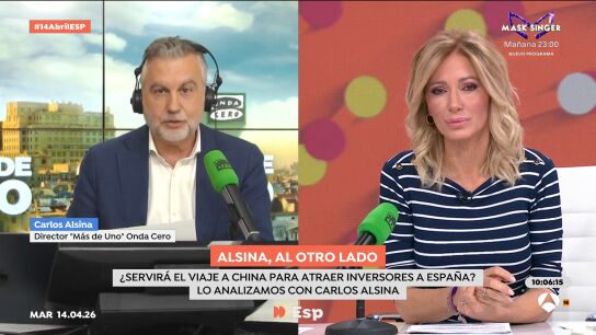 Alsina reprocha a S&aacute;nchez su silencio sobre el respeto a los derechos humanos en China: "Ni media palabra cr&iacute;tica"