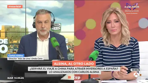Alsina reprocha a Sánchez su silencio sobre el respeto a los derechos humanos en China: "Ni media palabra crítica" Alsina reprocha a Sánchez su silencio sobre el respeto a los derechos humanos en China: "Ni media palabra crítica"