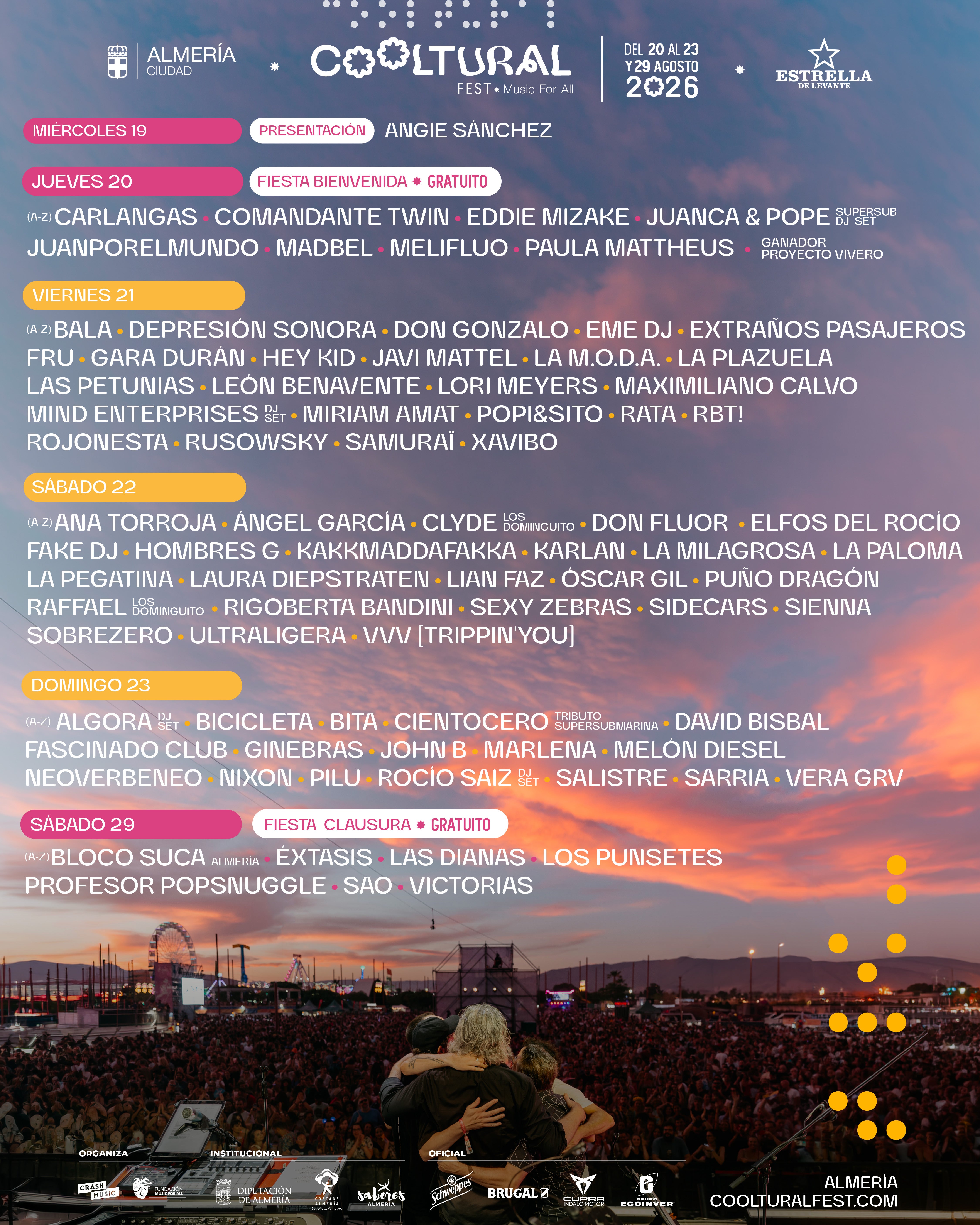 El Cooltural Fest revela su programación por días de su cartel con 82 artistas El Cooltural Fest revela su programación por días de su cartel con 82 artistas