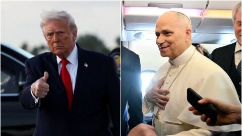 El presidente de Estados Unidos, Donald Trump, y el papa Le&oacute;n XIV