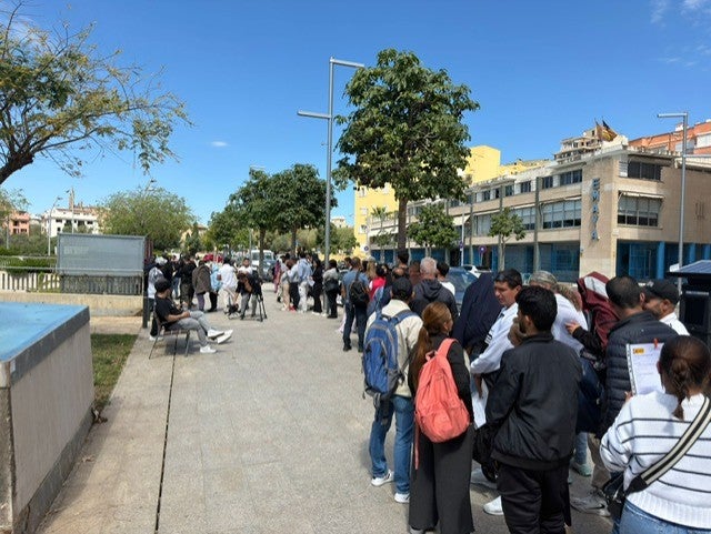 Tensión y caos en las colas de Palma en el primer día para solicitar la regularización extraordinaria de migrantes Tensión y caos en las colas de Palma en el primer día para solicitar la regularización extraordinaria de migrantes