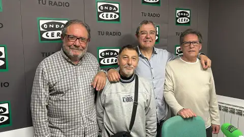 Serafín Aldecoa, Jesús Cuesta, Juan Villalba y Gonzalo Montón tertulia