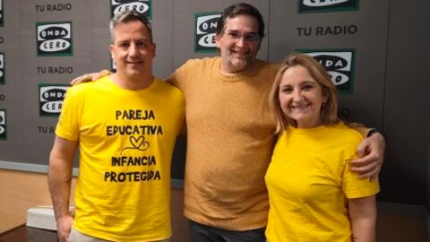 Iv&aacute;n Rojo, Enrique Hern&aacute;ndez e Irene Lamelas en representaci&oacute;n de los trabajadores de las escuelas infantiles de Alcal&aacute; de Henares