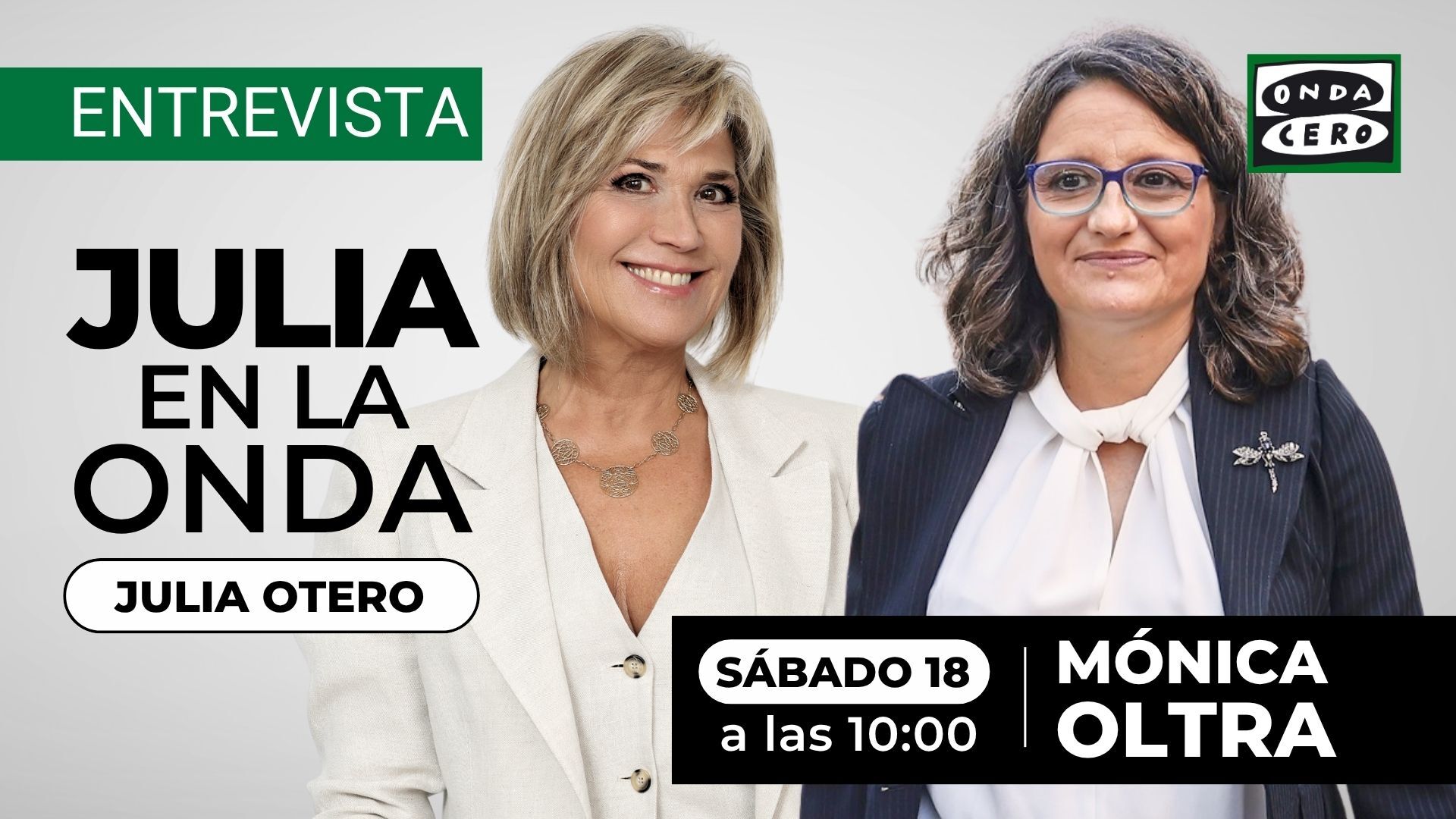 Julia Otero entrevista este sábado a Mónica Oltra en Julia en la onda Julia Otero entrevista este sábado a Mónica Oltra en Julia en la onda