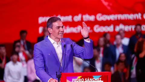 Pedro Sánchez durante un acto en Barcelona este sábado. Pedro Sánchez durante un acto en Barcelona este sábado.