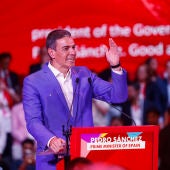 Pedro Sánchez durante un acto en Barcelona este sábado. 