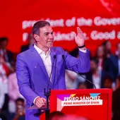 Pedro Sánchez durante un acto en Barcelona este sábado. Pedro Sánchez durante un acto en Barcelona este sábado.