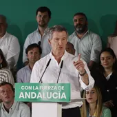 El presidente del PP, Alberto Núñez Feijóo, durante el acto en Córdoba El presidente del PP, Alberto Núñez Feijóo, durante el acto en Córdoba