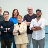 De izquierda a derecha y de arriba hacia abajo: los investigadores Joan Galcerán, Berta L. Sánchez-Laorden, Khalil Kass Youssef, Raúl Jiménez Castaño, Ángela Nieto y Nitin Narwade. 