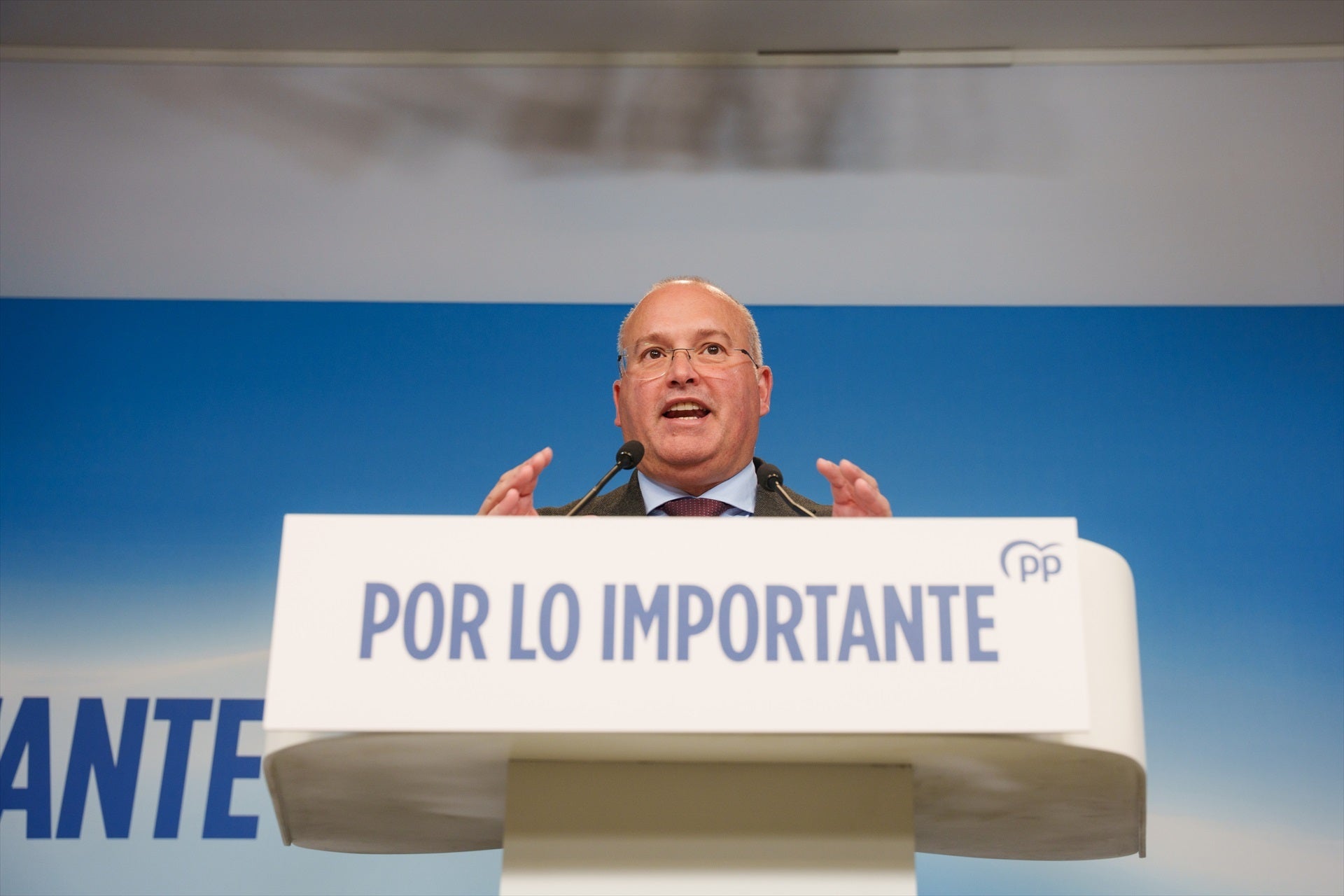 El secretario general del Partido Popular, Miguel Tellado, durante la rueda de prensa posterior al Comité de Dirección del PP El secretario general del Partido Popular, Miguel Tellado, durante la rueda de prensa posterior al Comité de Dirección del PP