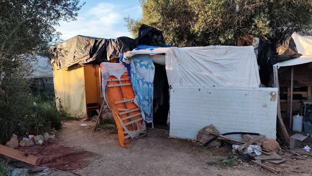 Una de las infraviviendas del asentamiento ilegal