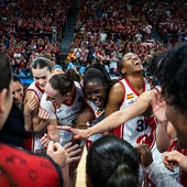 Las jugadoras celebran el tercer puesto conseguido Las jugadoras celebran el tercer puesto conseguido