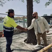 Germán Beardo visita una de las obras que se están realizando Germán Beardo visita una de las obras que se están realizando