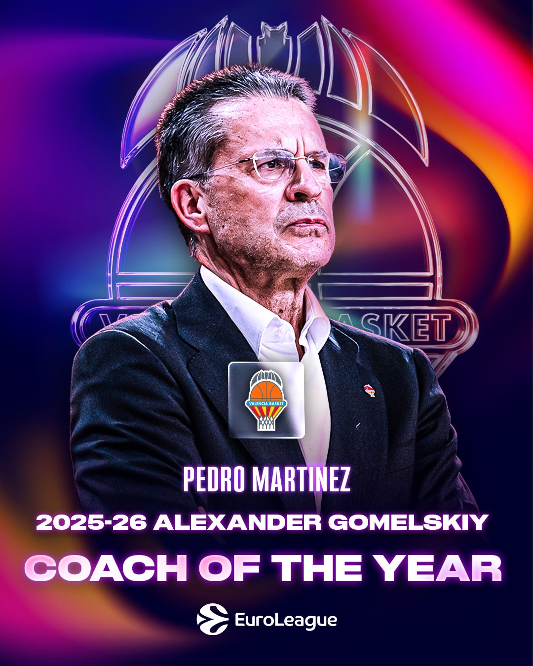 Pedro Martínez, galardonado con el trofeo Alexander Gomelskiy al entrenador del año en la EuroLeague Pedro Martínez, galardonado con el trofeo Alexander Gomelskiy al entrenador del año en la EuroLeague