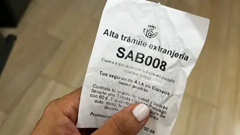 Ticket de Álta Trámite Extranjería en Correos Logroño Ticket de Álta Trámite Extranjería en Correos Logroño