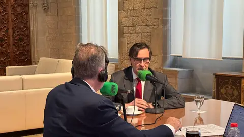 Salvador Illa con Carlos Alsina en la Generalitat Salvador Illa con Carlos Alsina en la Generalitat