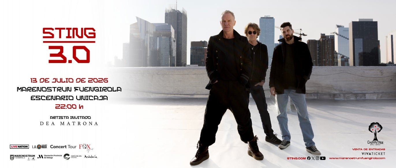 Sting llega a Marenostrum Fuengirola el próximo 13 de julio Sting llega a Marenostrum Fuengirola el próximo 13 de julio