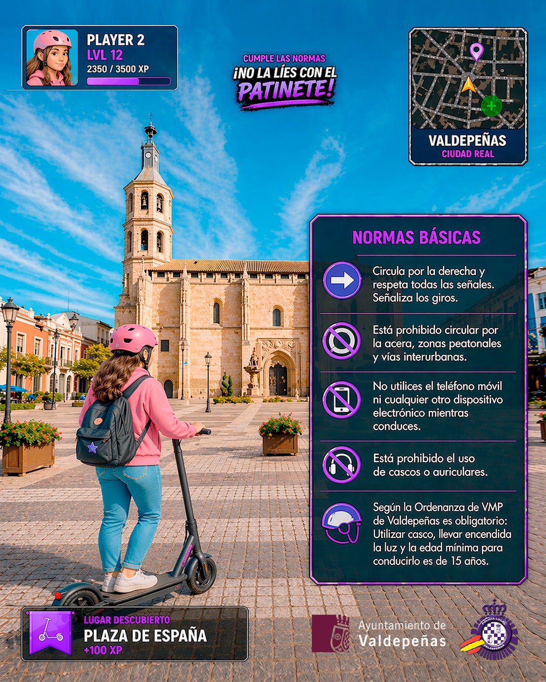 Campaña informativa sobre el uso de patinetes eléctricos en Valdepeñas Campaña informativa sobre el uso de patinetes eléctricos en Valdepeñas