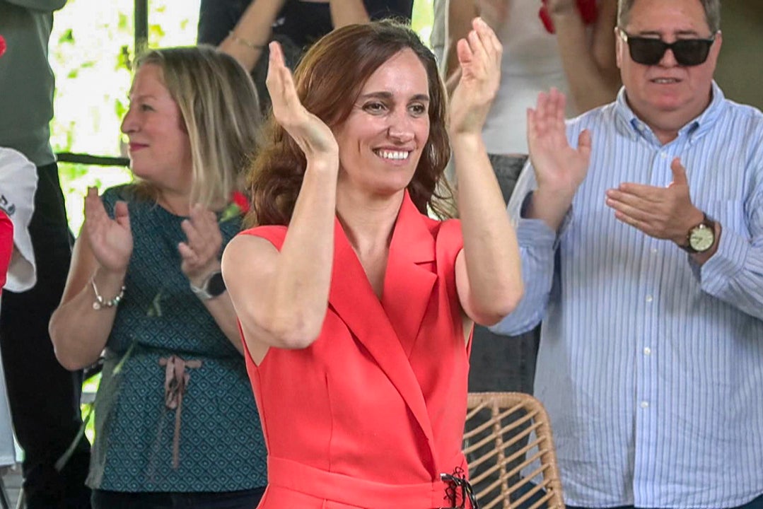 La ministra de Sanidad, Mónica García, durante un acto en Madrid La ministra de Sanidad, Mónica García, durante un acto en Madrid